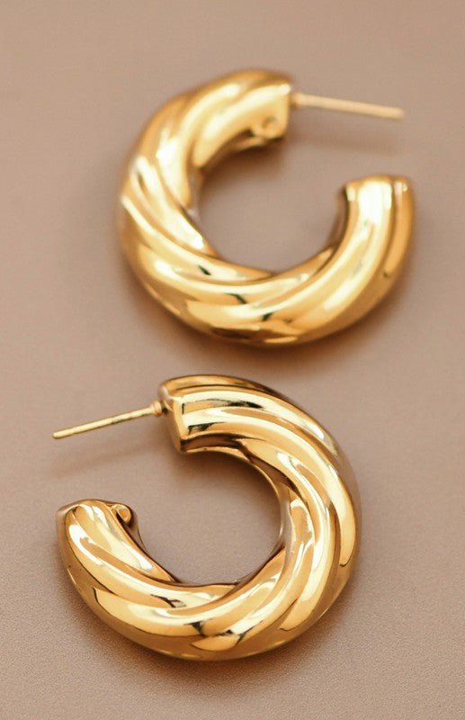 Gilded Curve Hoops