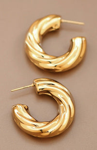 Gilded Curve Hoops