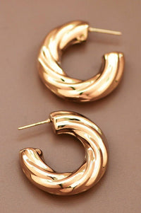 Gilded Curve Hoops