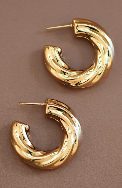 Gilded Curve Hoops