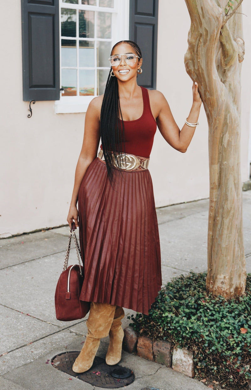 Bourdeaux Pleat Skirt