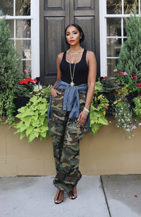 Off-Duty Drawstring Camo Pants