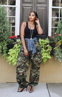 Off-Duty Drawstring Camo Pants
