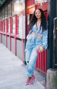 High Waist Premium Crossover Jeans
