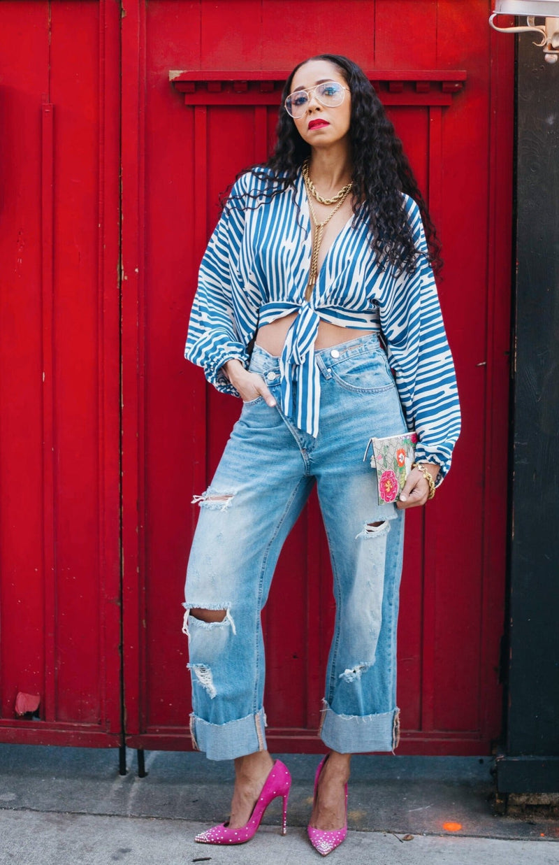 High Waist Premium Crossover Jeans