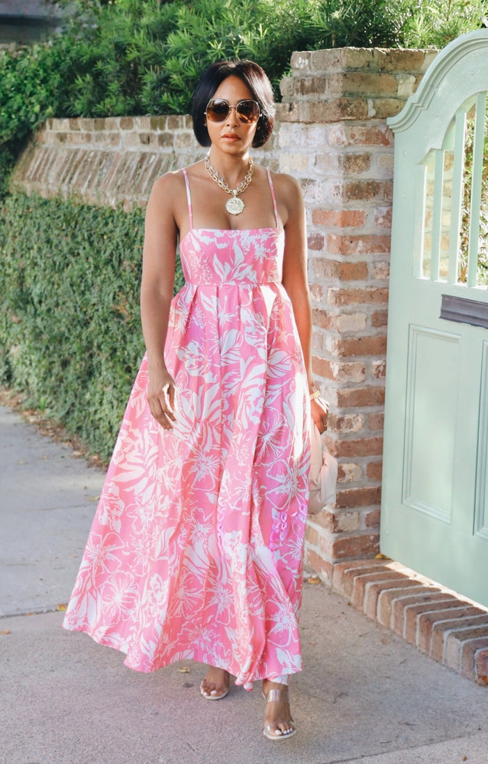 Blush Floral Maxi Dress