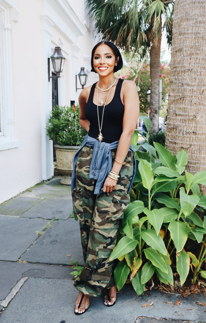Off-Duty Drawstring Camo Pants