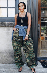 Off-Duty Drawstring Camo Pants