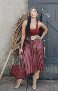 Bourdeaux Pleat Skirt