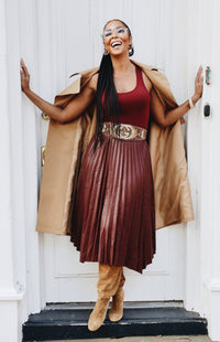 Bourdeaux Pleat Skirt