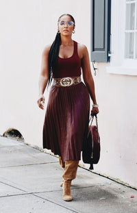 Bourdeaux Pleat Skirt