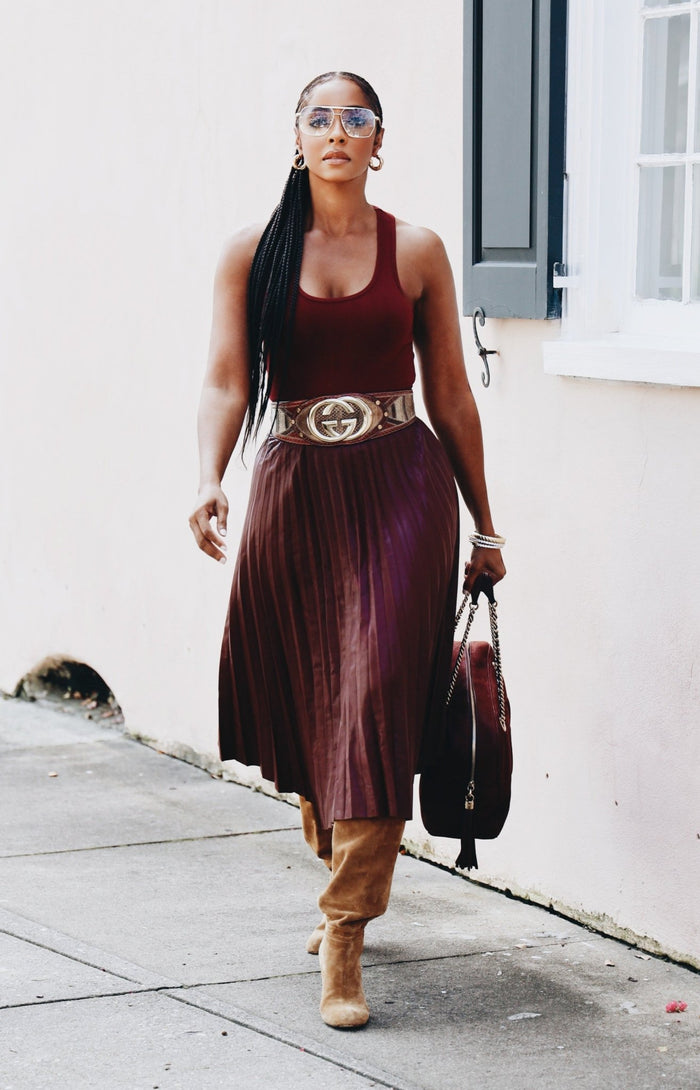 Bourdeaux Pleat Skirt