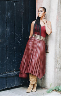 Bourdeaux Pleat Skirt