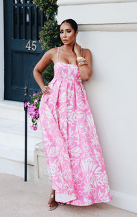 Blush Floral Maxi Dress