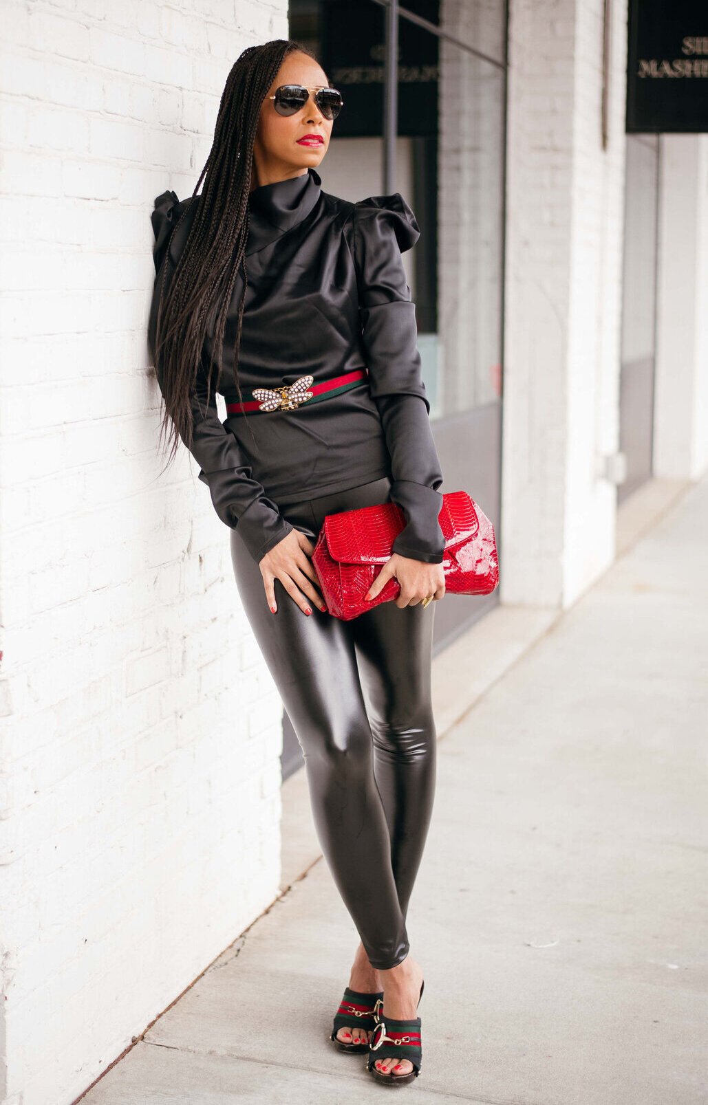 THE BEST BUDGET-FRIENDLY FAUX LEATHER LEGGINGS + A STYLING TIP FOR  CROSS-BODY BAGS - Life with A.Co by Amanda L. Conquer