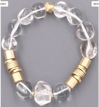 ZJL- The Madynn (stone and metal single bead stretch bracelet)